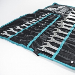 Sada očkoplochých klíčů, chrom 24 dílů | 6-32mm; GK TOOLS; textilní obal