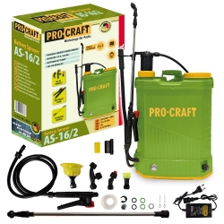 Postřikovač zádový  ES-16/2 AKU+ruční;  16L    Procraft 