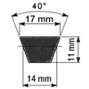 Řemen klínový  B 17x 600Li/ 640Lw  