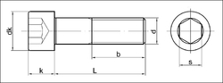 Šroub M12 × 20 mm; DIN 912 - 8.8, imbus = s vnitřním šestihranem 