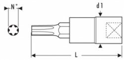 1/2" Hlavice  T20  zástrčná  TORX   TONA   