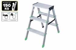 Schůdky-štafle oboustranné 65 cm, hliníkové 2x3 stupňě  PROTECO  