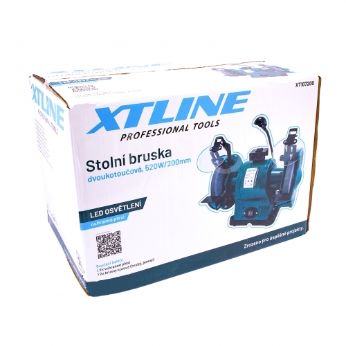 Bruska dvoukotoučová 520 W, 200 mm + svítidlo 3 W; XTLINE