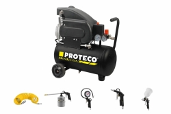 Kompresor 1.5kW, PREMIUM, nádoba 24L + sada pneumatického nářadí 5-dílná