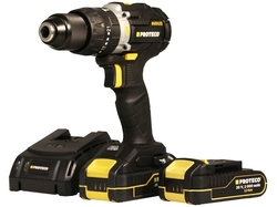 vrtačka s příklepem akumulátorová 2-13mm  20V, 2 AKU; PROTECO